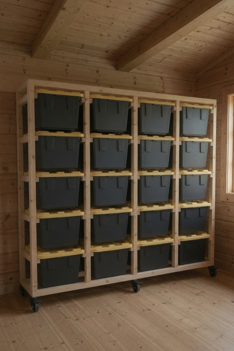 Roverk Orden i hyttebod med varmt furupanel